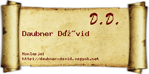 Daubner Dávid névjegykártya