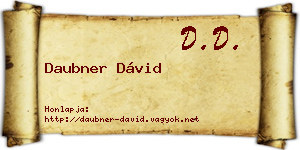 Daubner Dávid névjegykártya